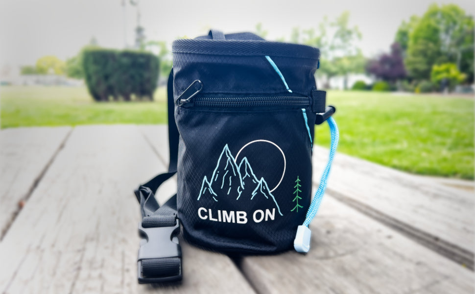 "Climb On" Standard Chalk Bag + Refillable Chalk Ball