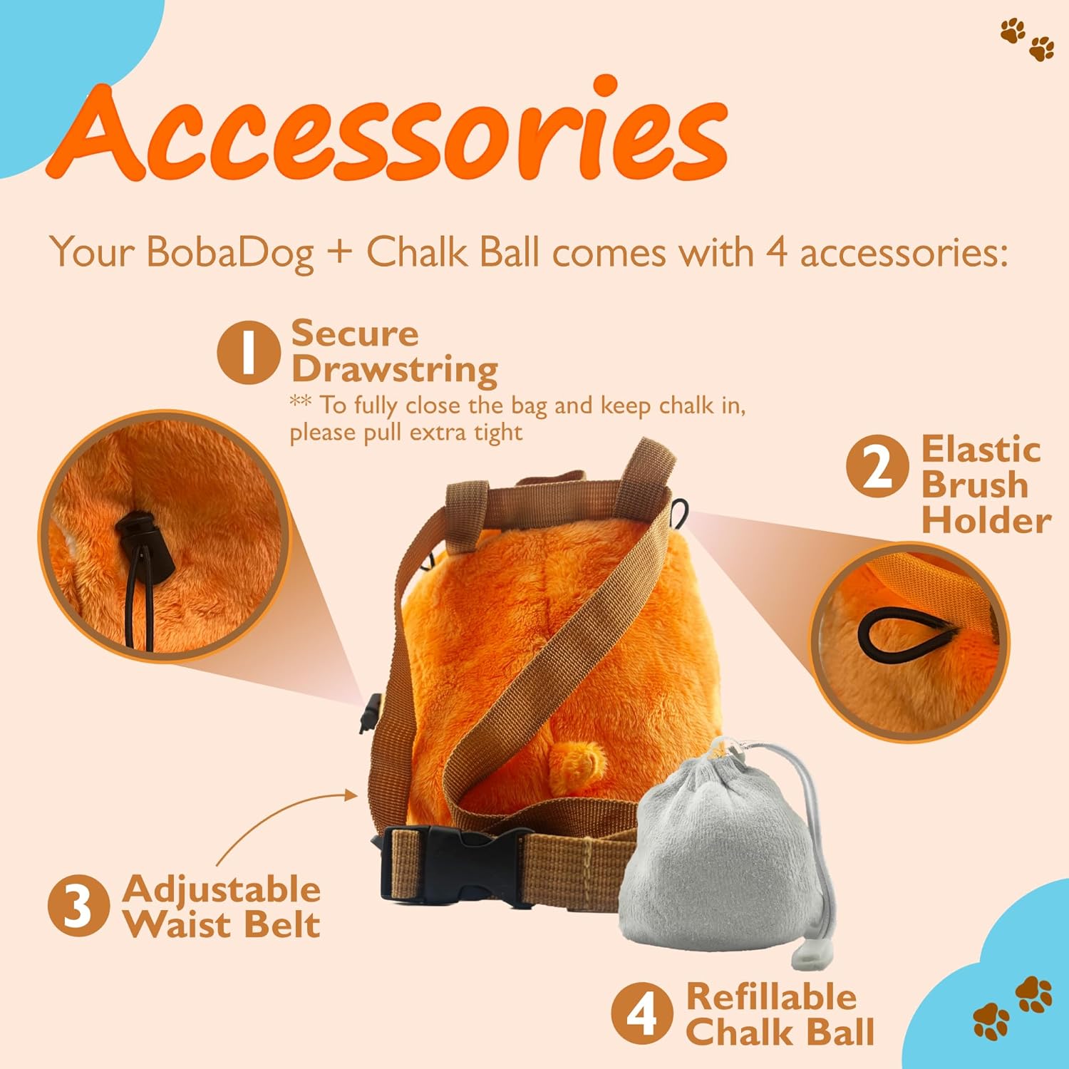 BobaDog Chalk Bag + Refillable Chalk Ball