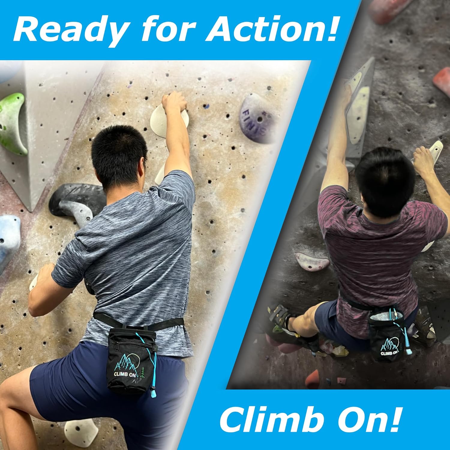 "Climb On" Standard Chalk Bag + Refillable Chalk Ball
