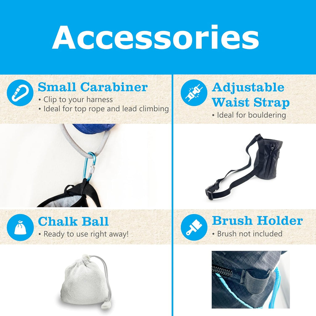 "Climb On" Standard Chalk Bag + Refillable Chalk Ball